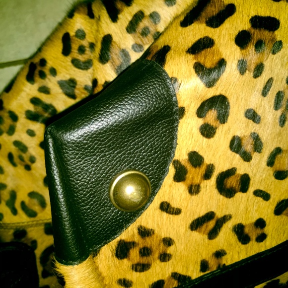 Pottery Barn “ Monroe” calf hair leather carry-on weekender bag - Picture 7 of 16